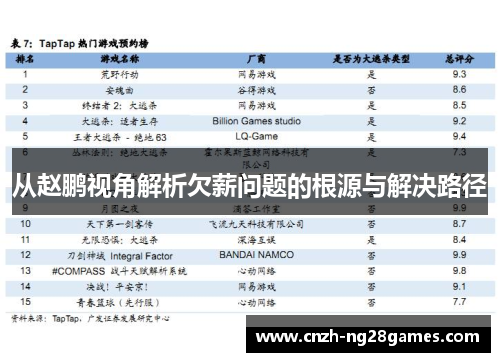 从赵鹏视角解析欠薪问题的根源与解决路径