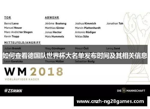 如何查看德国队世界杯大名单发布时间及其相关信息